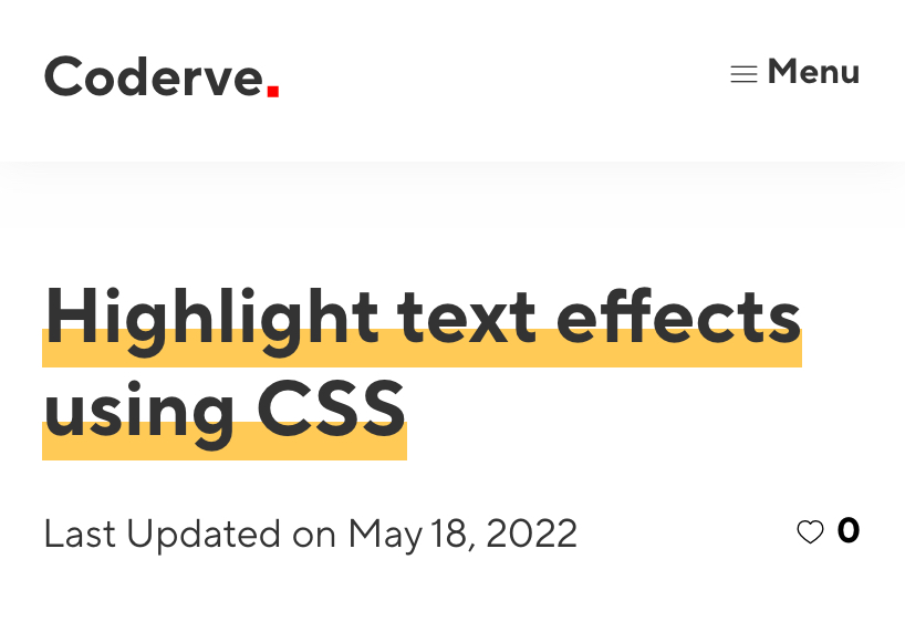 Highlight effects using CSS
